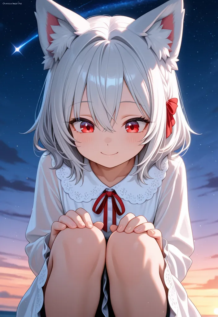 夕暮れの海岸で