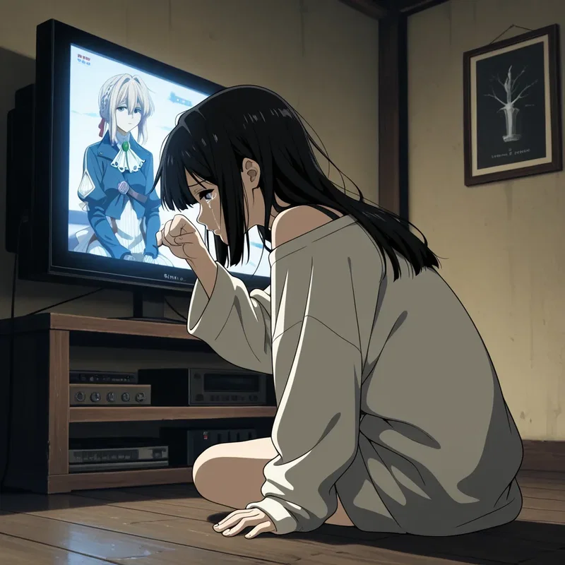 感動系アニメを見て泣きじゃくってしまった女の子