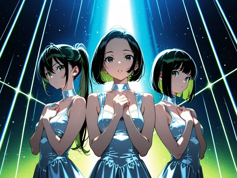 三人組アイドルグループの女の子たち