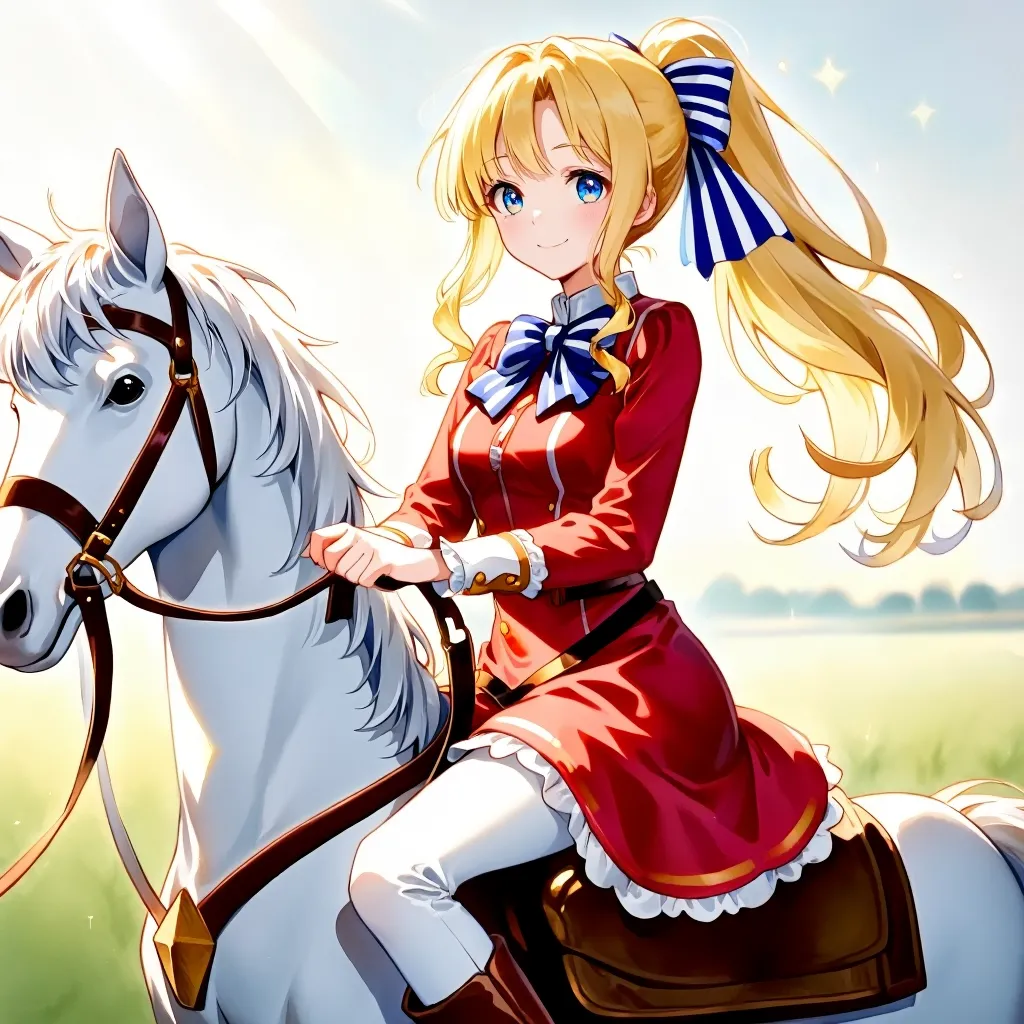 乗馬するお姫様